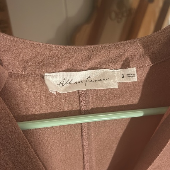 All In Favor Dress Pink Adobe V Neck Hailey Crepe Dress - Picture 4 of 5